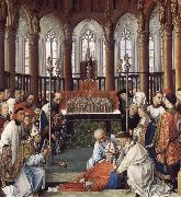 Rogier van der Weyden The Exhumation of Saint Hubert oil on canvas